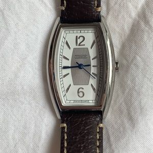 Brown leather band Coach watch